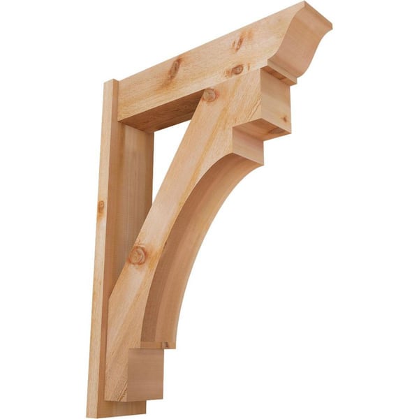 Ekena Millwork 8 in. x 44 in. x 32 in. Western Red Cedar Merced Traditional Rough Sawn Outlooker