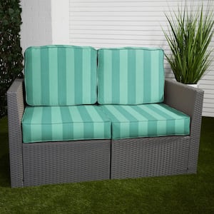 23 in. x 23.5 in. x 23 in. Deep Seating Indoor/Outdoor Loveseat Cushion Set in Preview Lagoon
