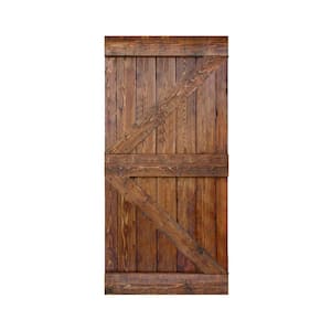 K Style 42 in. x 84 in. Carrington Finished Solid Wood Sliding Barn Door Slab - Hardware Kit Not Included