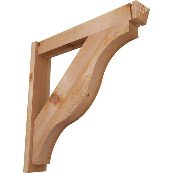 Ekena Millwork 6 in. x 36 in. x 36 in. Fuston Arts and Crafts Rough Sawn Western Red Cedar Outlooker