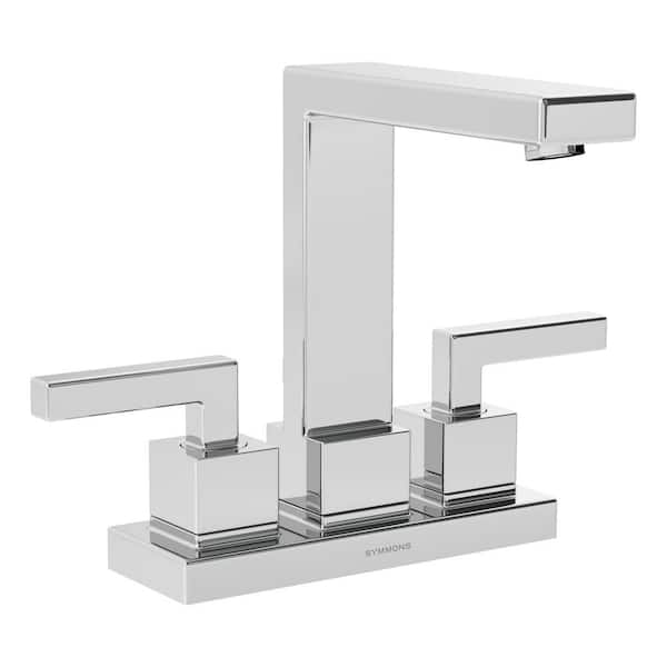 Symmons Duro 4 in. Centerset 2-Handle Bathroom Faucet with Drain Assembly in Polished Chrome