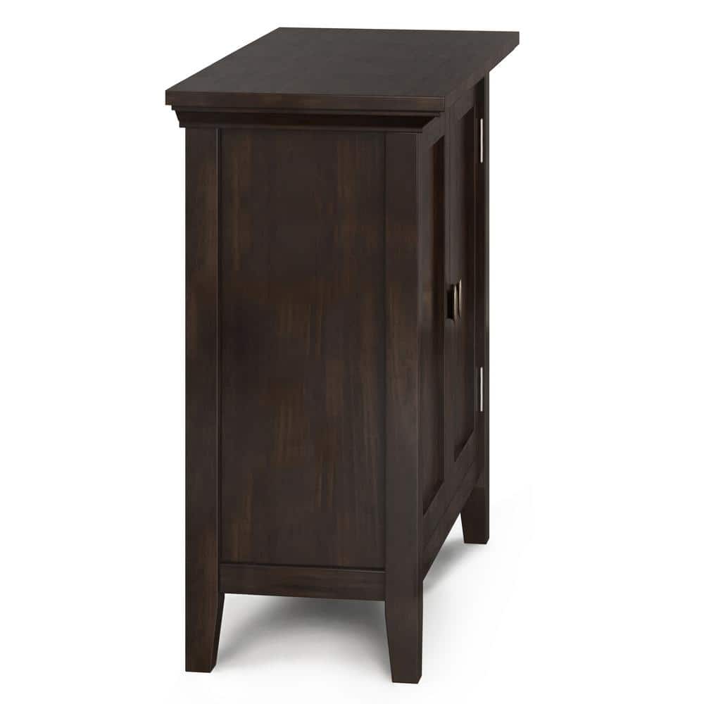 Brunette Brown Solid Wood Office Storage Cabinet with Adjustable Shelving