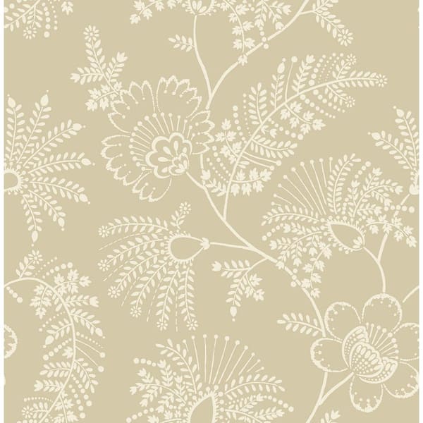 A-Street Prints Maeve Yellow Butter Jacobean Trail Matte Non Woven Wallpaper Sample
