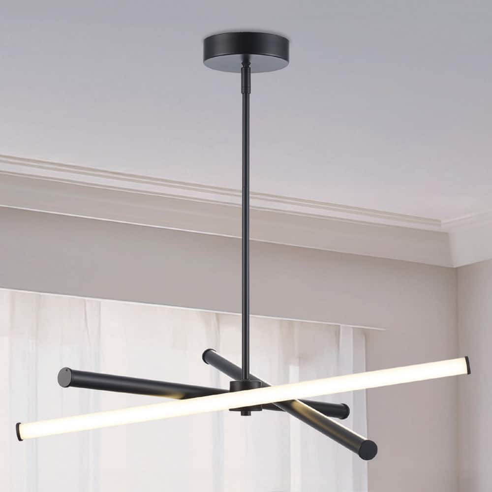 Monteaux Lighting York 28 in. Modern Black Linear Integrated LED