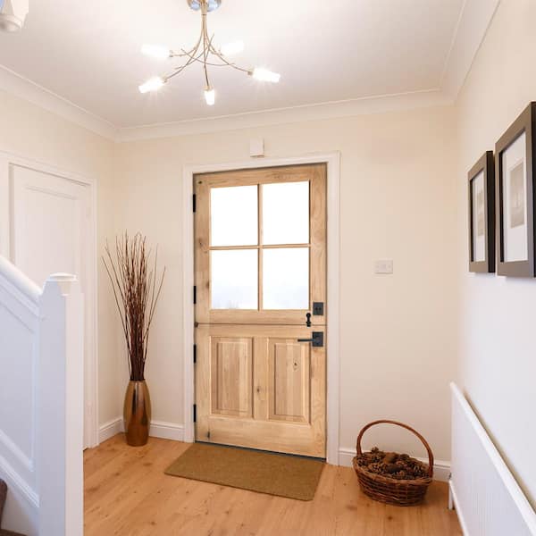 32 in. x 80 in. Knotty Alder Left Hand 4-Lite Clear Glass Unfinished Wood Prehung Front Door 32 in. x 80 in. Knotty Alder Left Hand 4-Lite Clear Glass Unfinished Wood Prehung Front Door