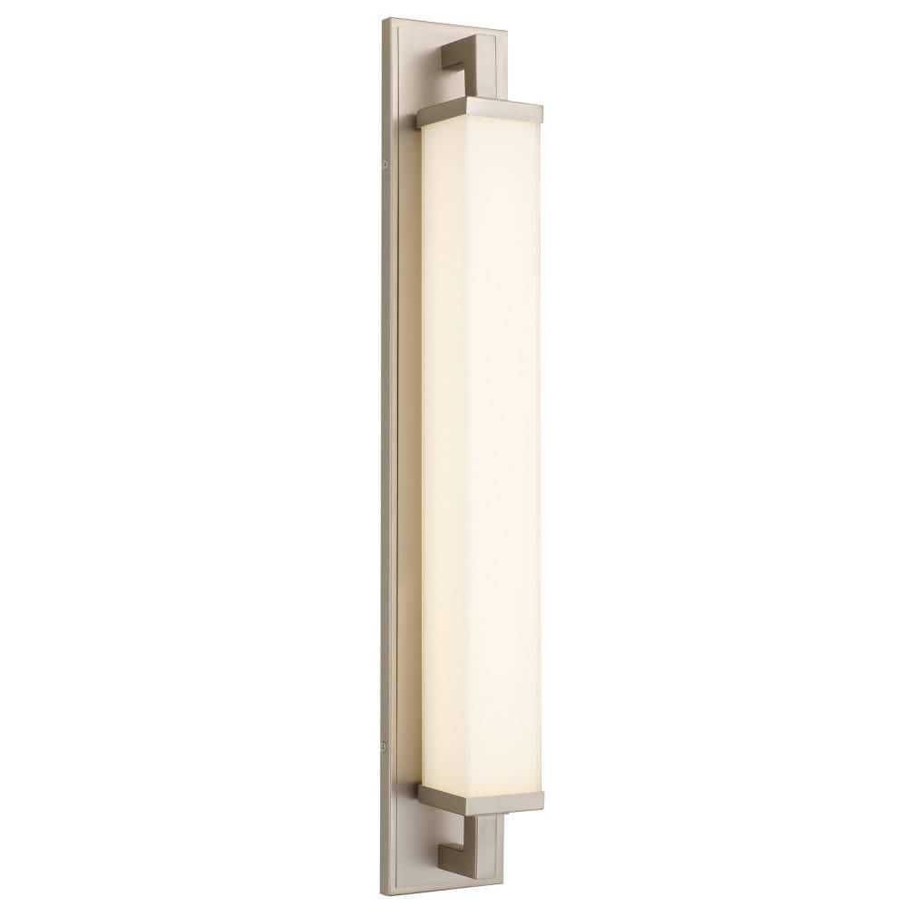 28 in. Silver LED Wall Sconce, 1 Light 20W 3 Color Temperature Dimmable with Dual Mount Design for Garage Porch price history on PriceWatchPro