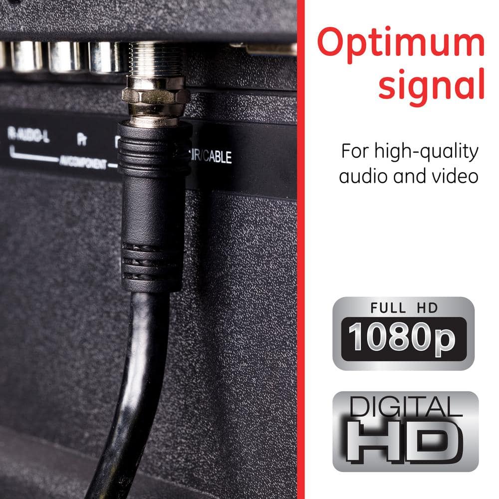 50 ft Black RG6 Coaxial Cable with F-Type Connectors