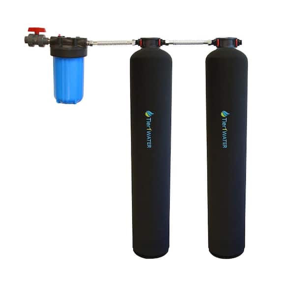 Tier1 Essential Certified Series Whole House Water Filter System w/ Salt-Free Softener - Carbon & KDF Home Water Filtration
