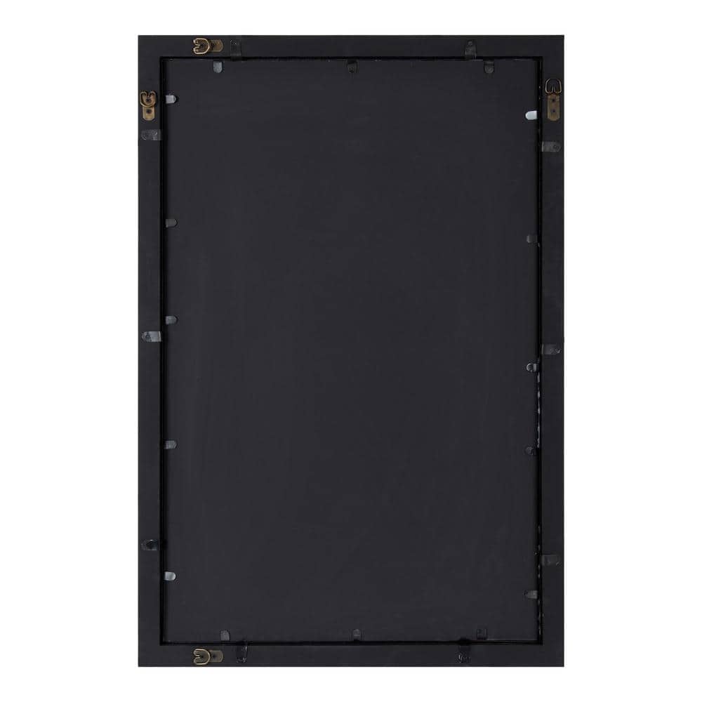 Audubon Black 40" Rectangular Wood Vanity Mirror