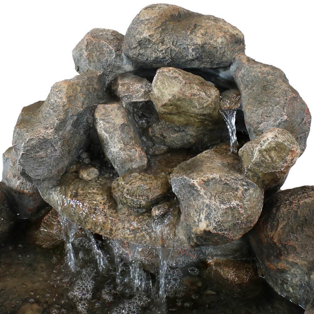 Rocky Ravine 18" Gray Resin Outdoor Water Fountain