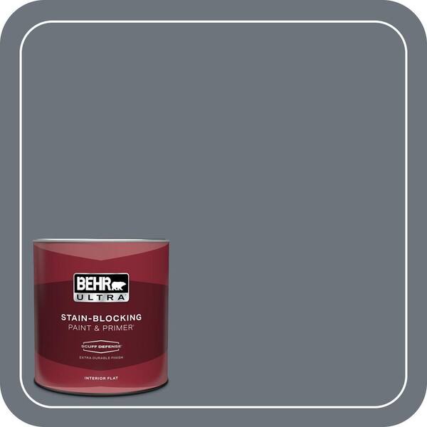 BEHR ULTRA 1 qt. #750F-5 Silver Hill Extra Durable Flat Interior Paint & Primer