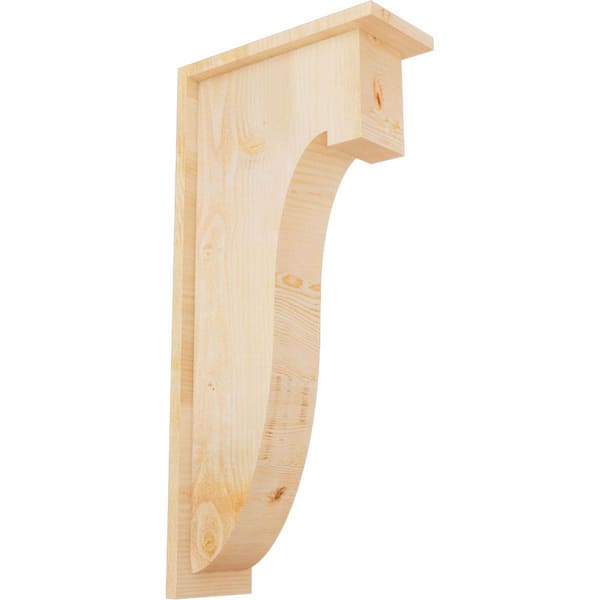 Ekena Millwork 6 in. x 14 in. x 22 in. Douglas Fir Del Monte Rough Sawn Corbel with Backplate