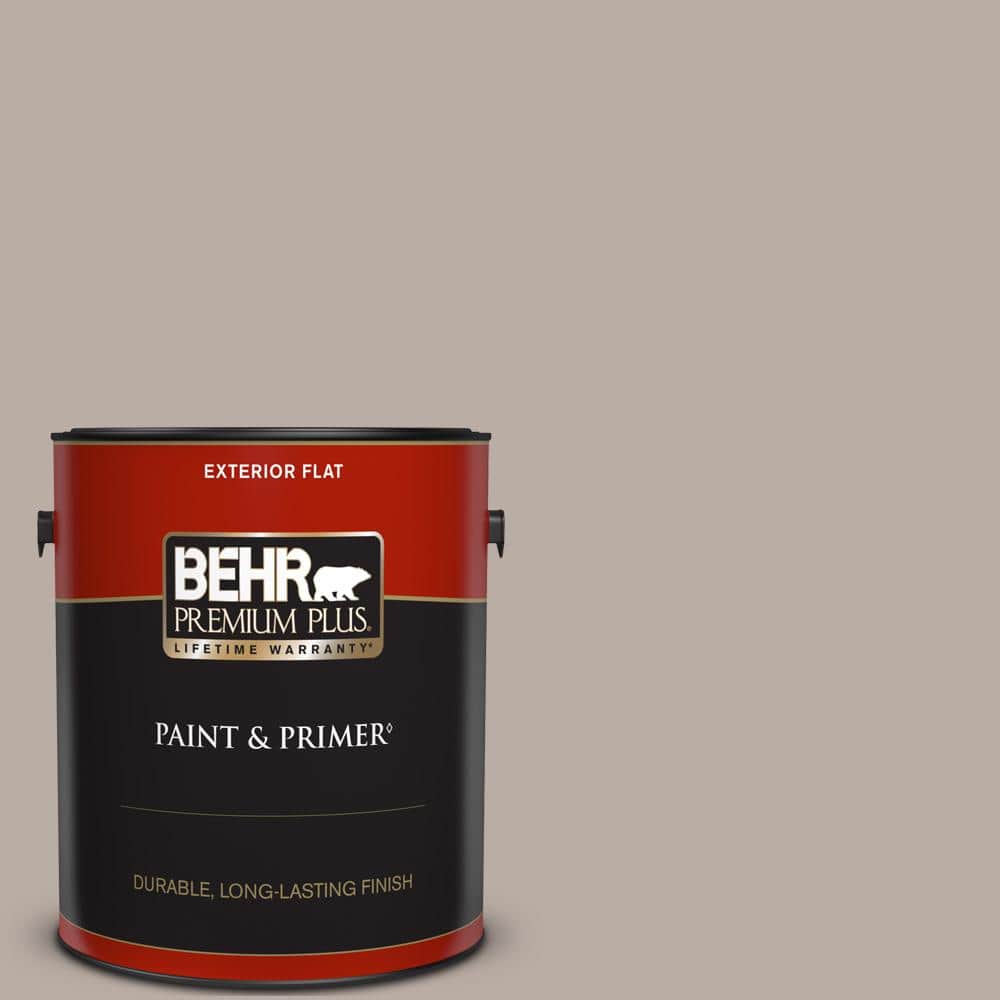 BEHR PREMIUM PLUS 1 gal. N2003 Nightingale Gray Flat Exterior Paint
