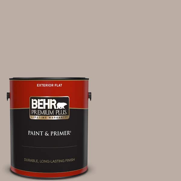 BEHR PREMIUM PLUS 1 gal. #N200-3 Nightingale Gray Flat Exterior Paint & Primer
