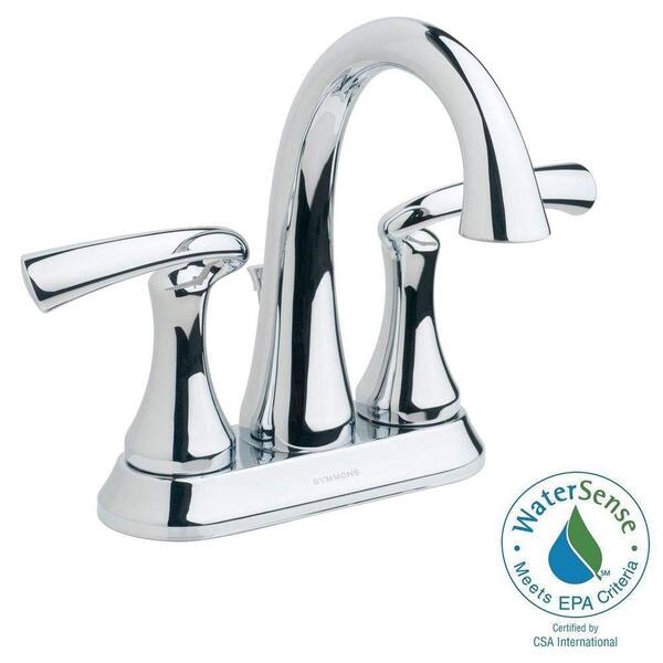 Symmons Brenna 4 in. Centerset 2-Handle Mid-Arc Bathroom Faucet in Chrome