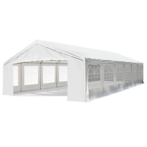 40 ft. x 20 ft. White Large Outdoor Carport Canopy Party Tent with Removable Sidewalls and Roof UV-Resistance Protection