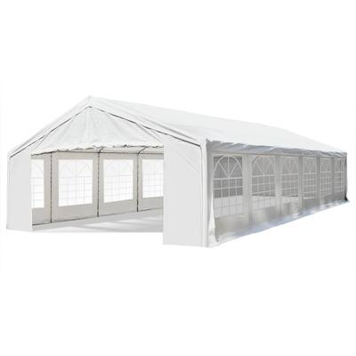 40 ft. x 20 ft. White Large Outdoor Carport Canopy Party Tent with Removable Sidewalls and Roof UV-Resistance Protection