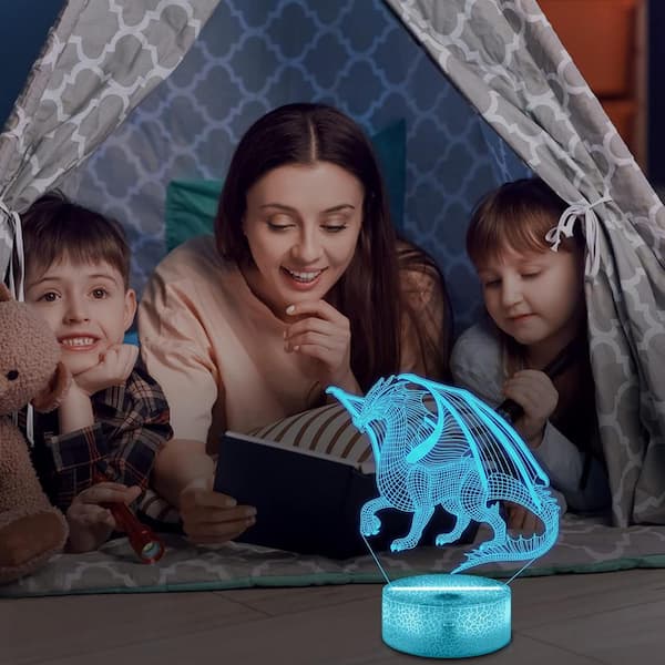 Vrbgify 2-Watts Multicolor Changing Integrated LED Dragon Night