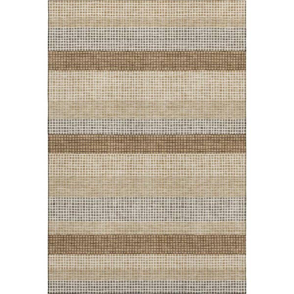 Mayfield Premium Machine Washable Abstract AMF2530 Gold 9 ft. x 12 ft. Area Rug