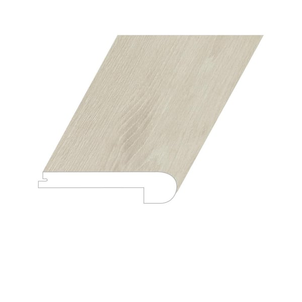 Lineage Allure Grey 1 in. Thick x 4.5 in. W x 94.5 in. L Waterproof Laminate Embossed Wood Look Flush Stair Nose Molding