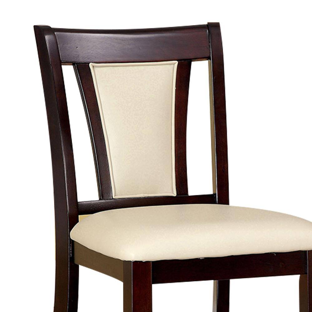 Transitional Brentwood 22'' Brown and Cream Leather Counter Stool
