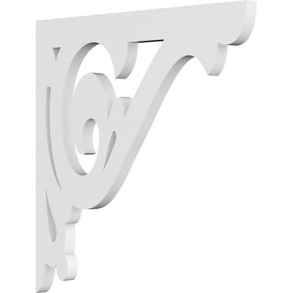 Ekena Millwork 5/8 in. W x 12 in. H x 12 in. D PVC Bordeaux Bracket
