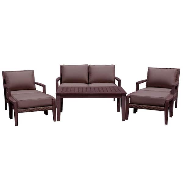 Courtyard Casual Bridgeport II 6-Piece Loveseat Group with Ottomans