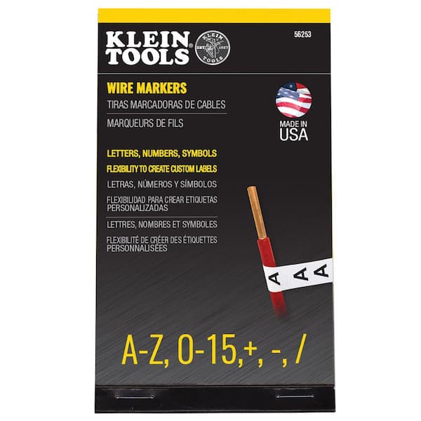 Klein Tools Wire Marker Book-Black Letters, Numbers and Symbols
