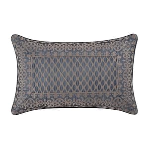 Leah Blue Polyester Boudoir Decorative Throw Pillow 13 x 21 in.