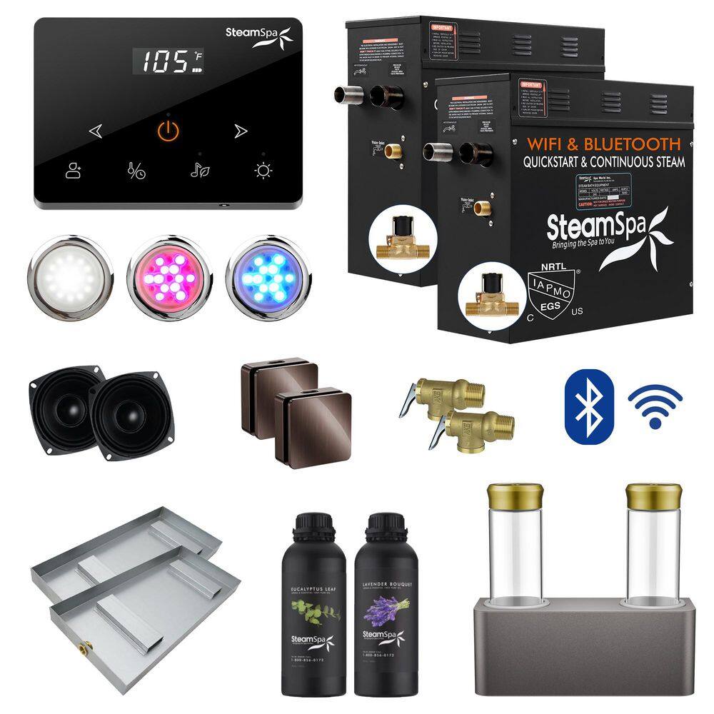 Black Series 15000-Watt Steam Generator with Wireless Remote, BLUETOOTH, WIFI and Dual Aroma Pump in Oil Rubbed Bronze