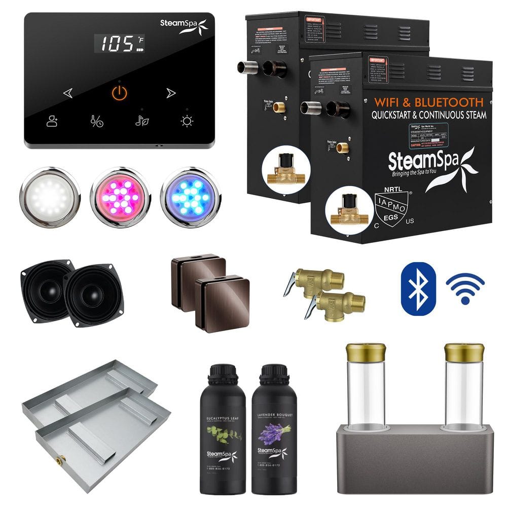 Black Series 18000-Watt Steam Generator with Wireless Remote, BLUETOOTH, WIFI and Dual Aroma Pump in Oil Rubbed Bronze