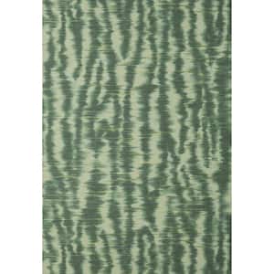 Hartmann Green Stripe Texture Non-Woven Paper Non-Pasted Wallpaper