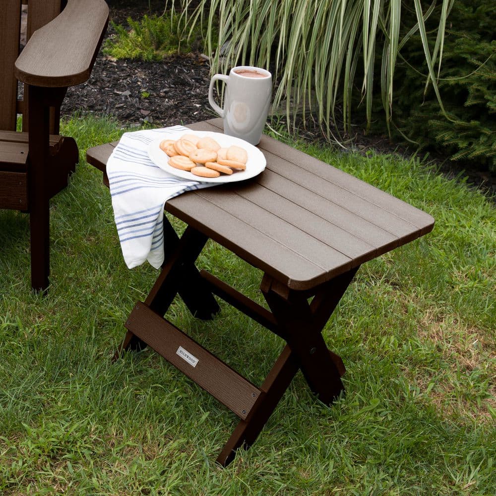 Inflatable Side Table Highwood Adirondack Weathered Acorn Recycled Plastic Outdoor Folding ...