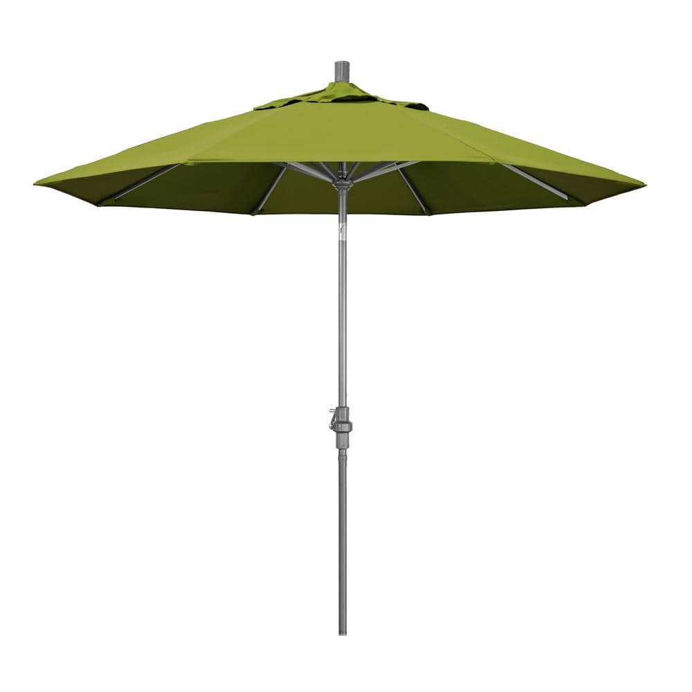 9 ft. Hammertone Grey Aluminum Market Patio Umbrella with Collar Tilt Crank Lift in Kiwi Olefin price history on PriceWatchPro