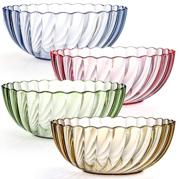 9 in. 74 fl. oz. Plastic Serving Bowls, Break Resistant Plastic Bowls for Salad, Fruit, Popcorn