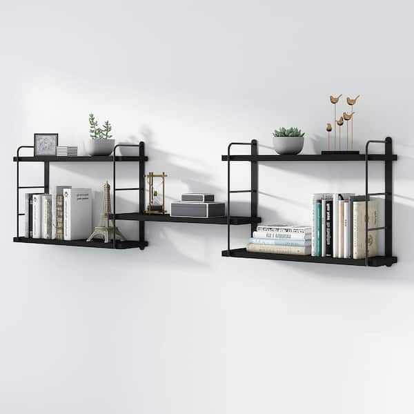 Cubilan 17 in. W x 6 in. D Black Decorative Wall Shelf, Wall Mounted Floating Shelves