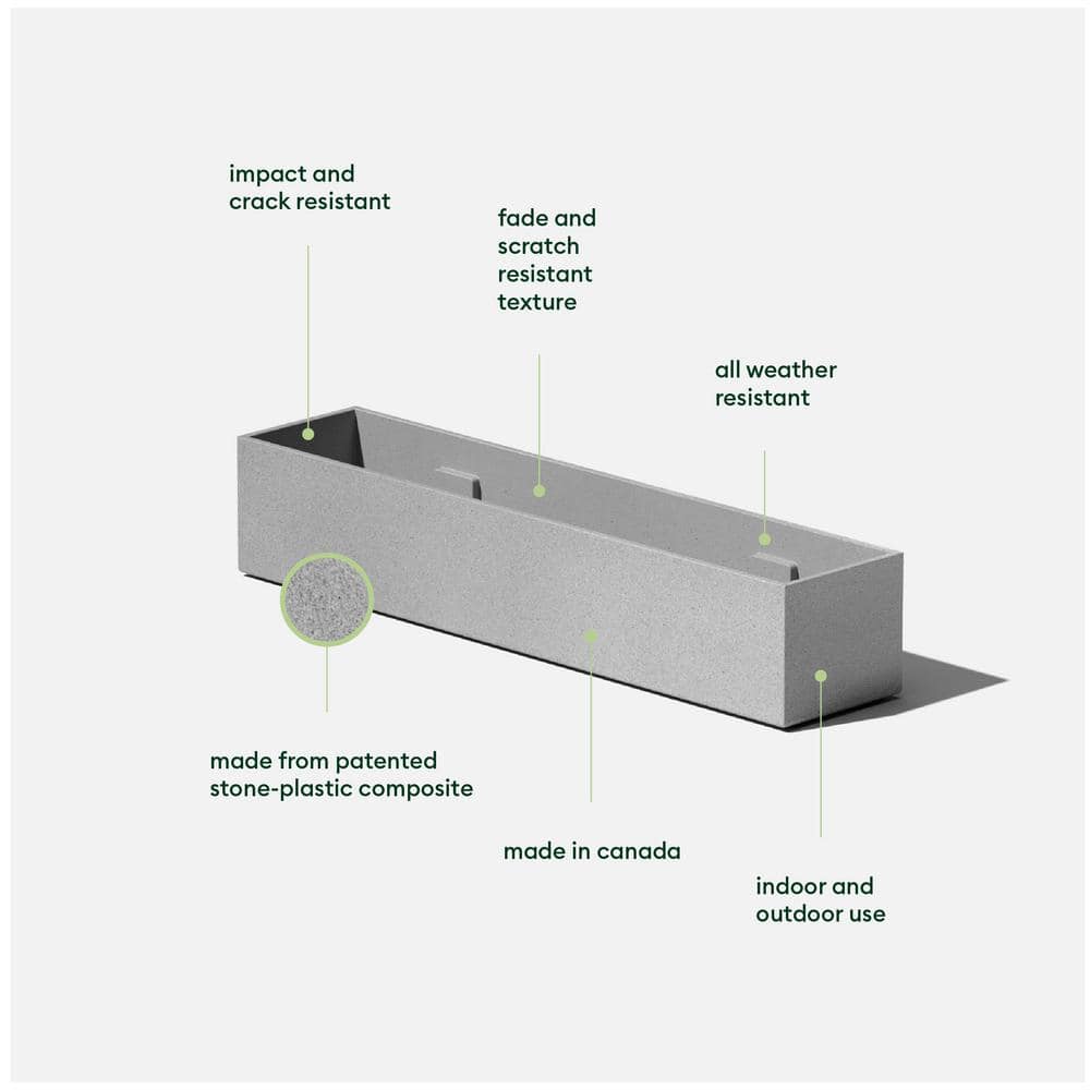 Geo Series 16" Grey Stone-Plastic Composite Planter Box