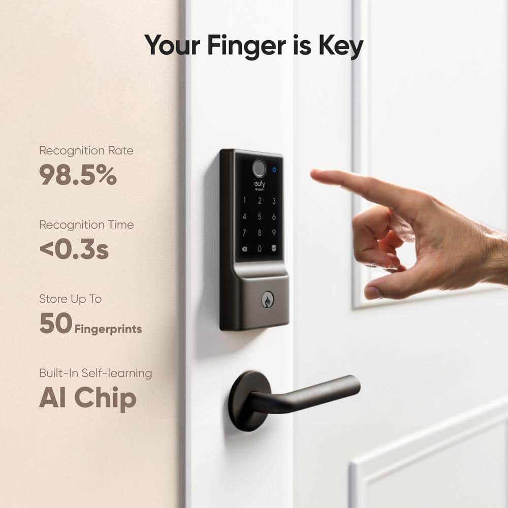 Black Electronic Wi-Fi Deadbolt with Touchscreen