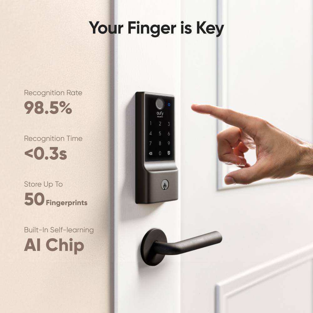 Black Electronic Wi-Fi Deadbolt with Touchscreen