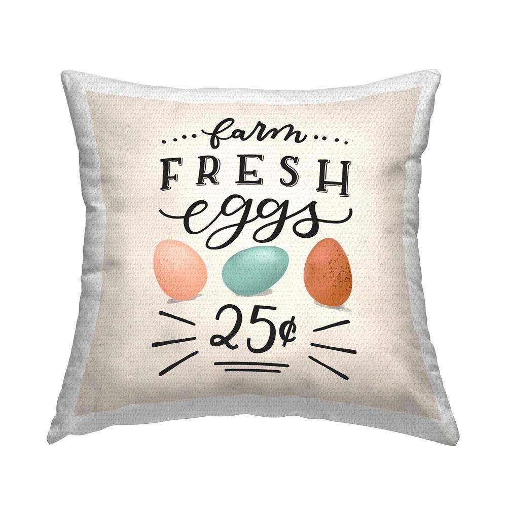 Farm Fresh Eggs Easter Sign Beige Square Outdoor Throw Pillow price history on PriceWatchPro