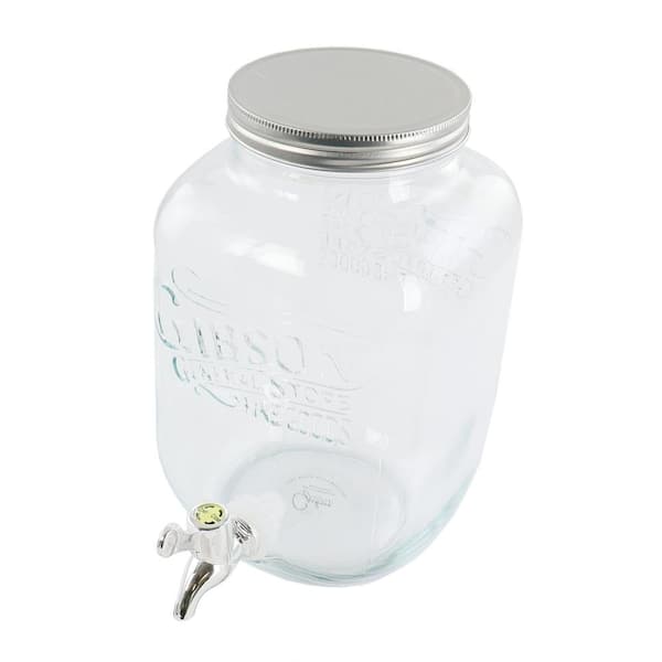 August Grove® 2.5 Gallon Pebbled Glass Beverage Dispenser With