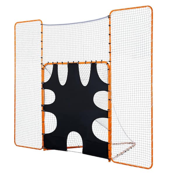 3-in-1 Lacrosse Goal, 12 x 9 ft. Lacrosse Net with Backstop and Target Quick and Easy Setup Backyard Rebounder Equipment