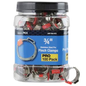 3/4 in. Stainless Steel PEX-B Barb Pro Pinch Clamp Pro Pack (100-Pack)
