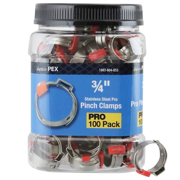 Apollo 3/4 in. Stainless Steel PEX-B Barb Pro Pinch Clamp Pro Pack (100-Pack)