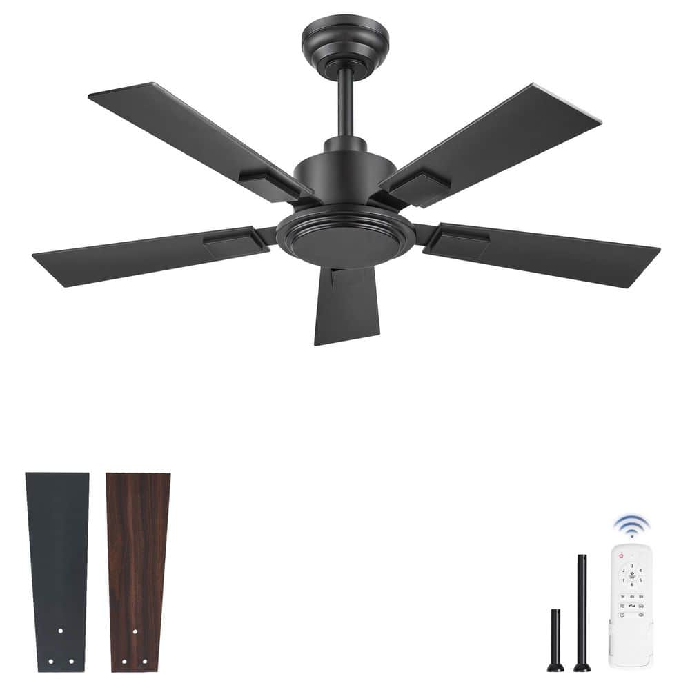 42 in. Ceiling Fan No Light,Low Profile, Standard Black Ceiling Fan Without Light, Remote Control & Quiet DC Motor price history on PriceWatchPro