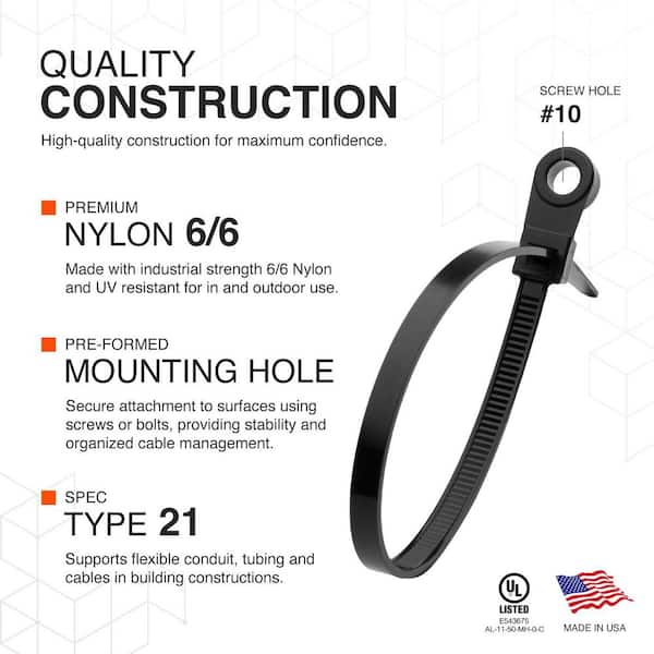 TR Industrial 11 in. Contractor Series Mounting Hole UV Cable