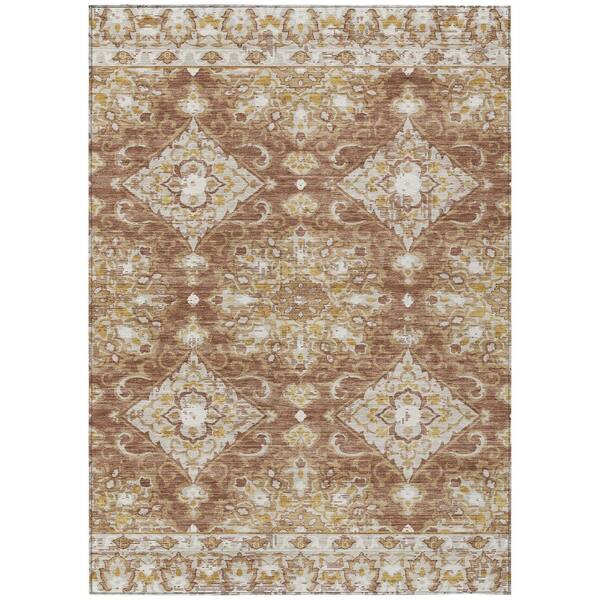Chantille Machine Washable Indoor/Outdoor Abstract ACN3155 Rust 8 ft. x 10 ft. Area Rug