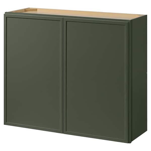 Leyton 36 in. W x 12 in. D x 30 in. H Ready to Assemble Plywood Slim Shaker Wall Kitchen Cabinet in Fern Green