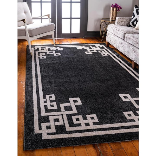Athens Geometric Black 9' 0 x 12' 0 Area Rug