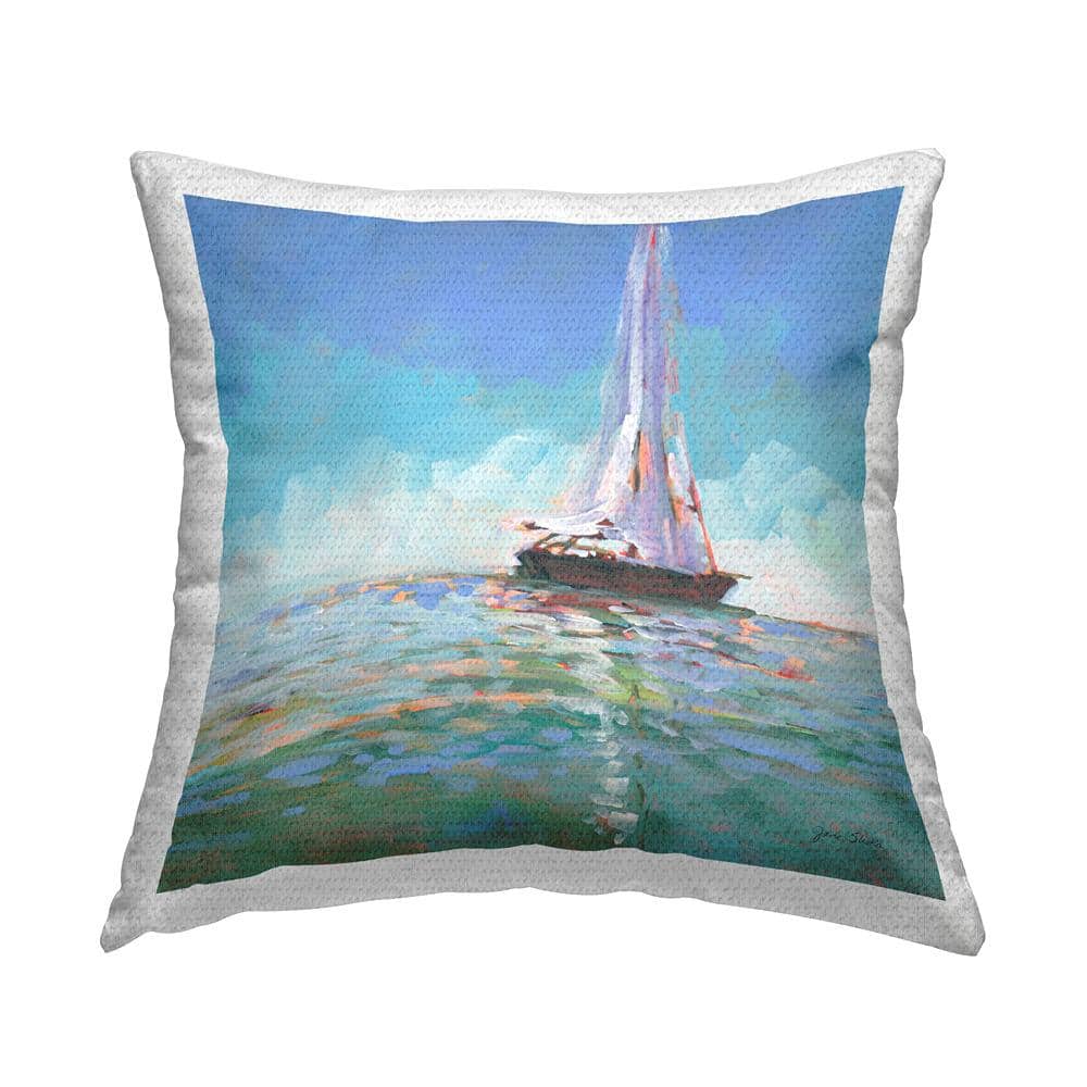 Quiet Sailing Ocean Scenery Multi-Color Square Outdoor Throw Pillow price history on PriceWatchPro